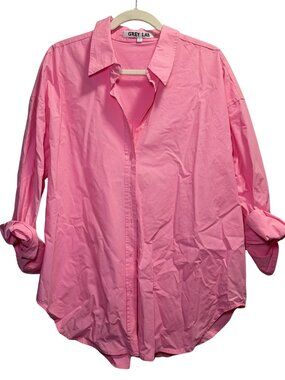 GREY LAB Pink Oversized Button-Down Shirt XL